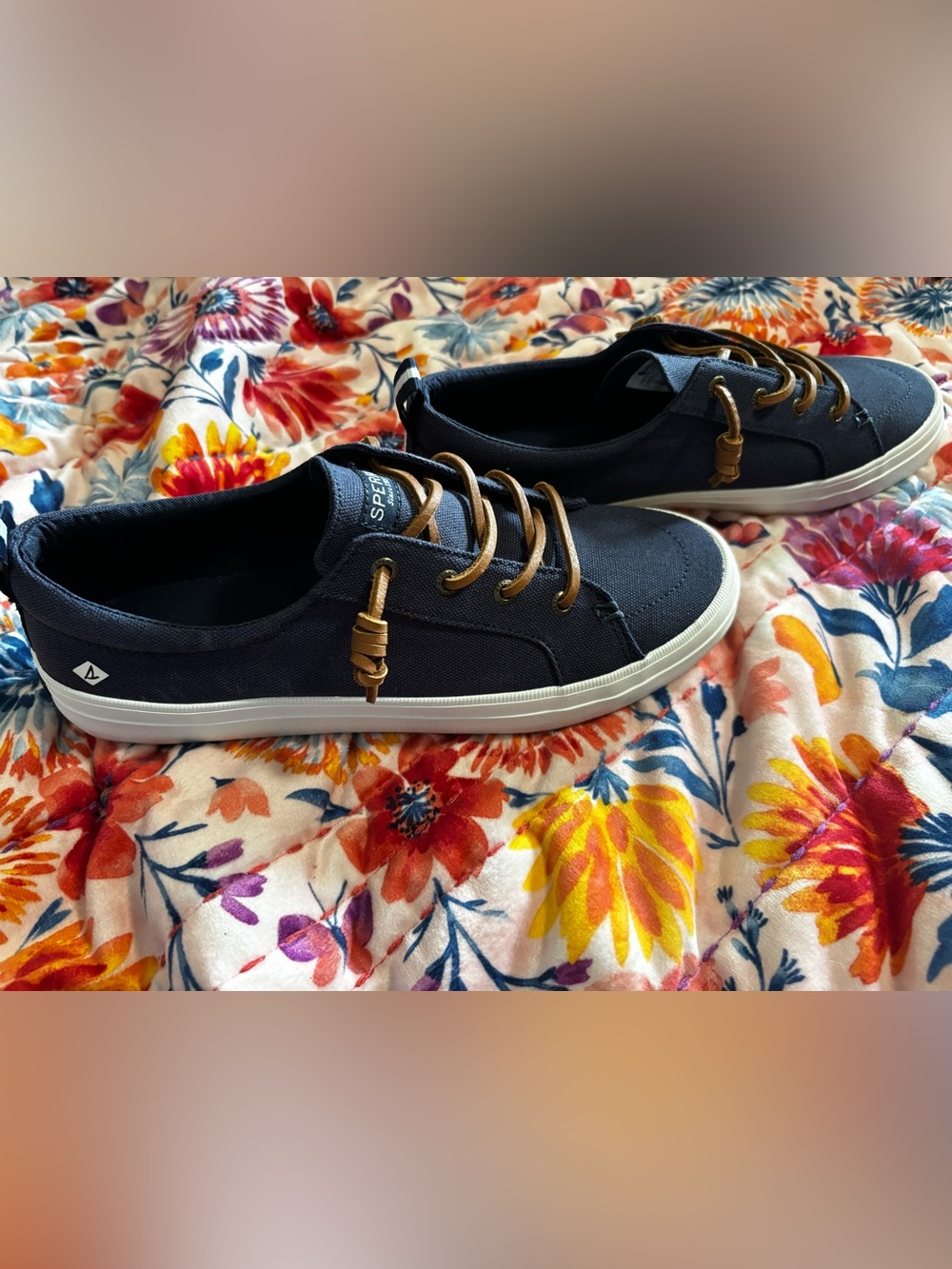 Sperry Crestvibe Navy Canvas Sneakers Women’s 9 👟 - Picture 4 of 6